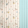 Printed Quilted Cotton SIMEON / DJAMENA Ecru / Blue